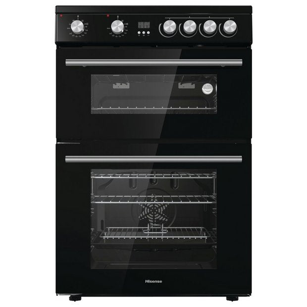 Hisense HDE3211BBUK 60cm Double Oven Electric Ceramic Cooker - New Grade A - Black