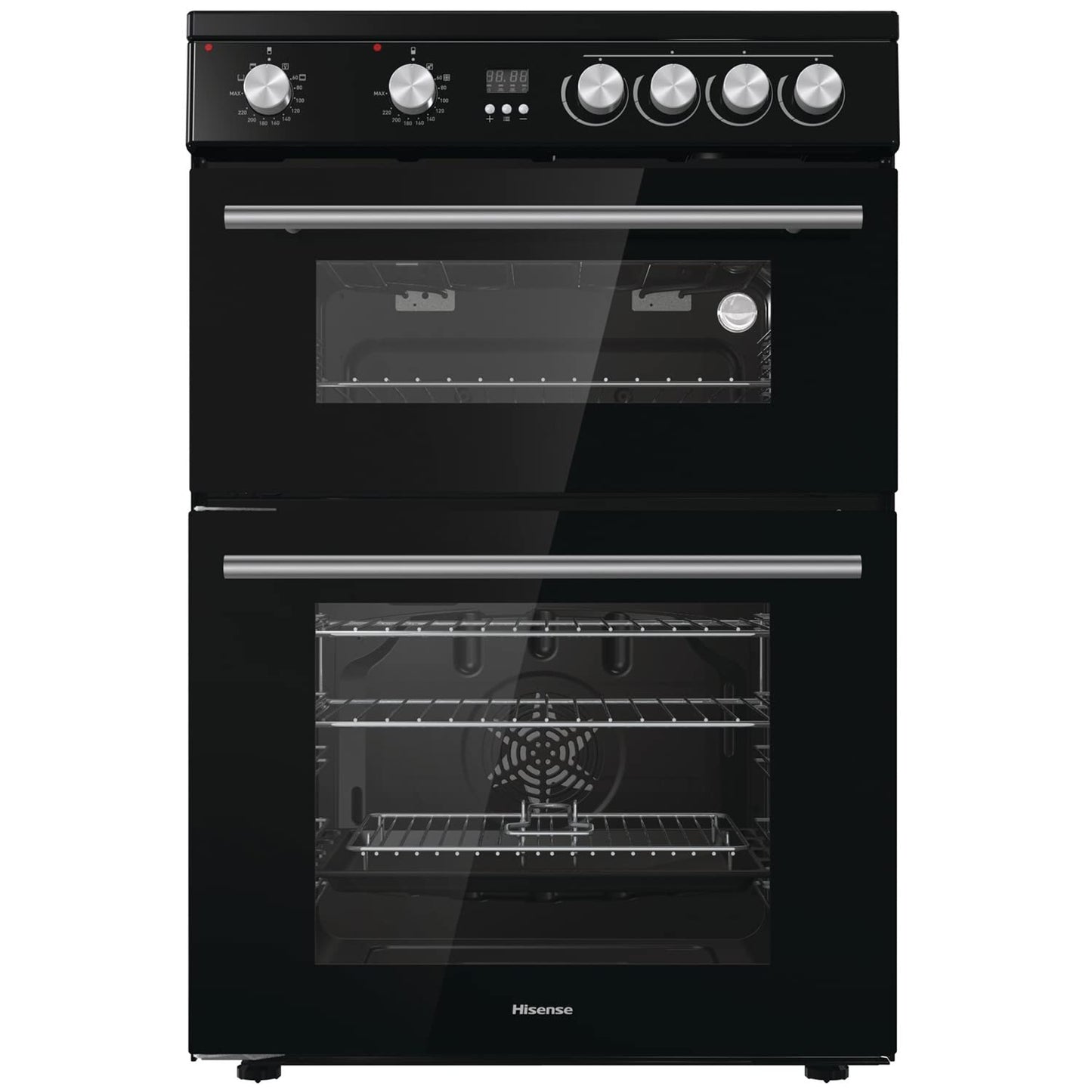 Hisense HDE3211BBUK 60cm Double Oven Electric Ceramic Cooker - New Grade A - Black
