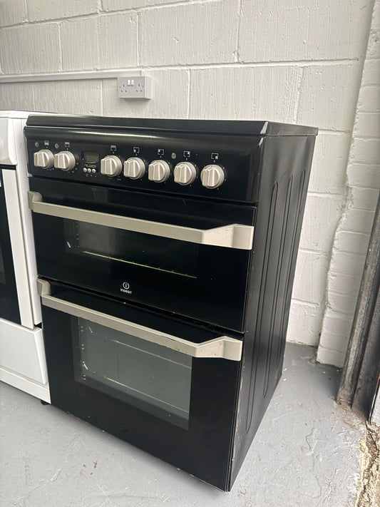 Refurbished Indesit Electric Double Cooker β Black | ID60C2K