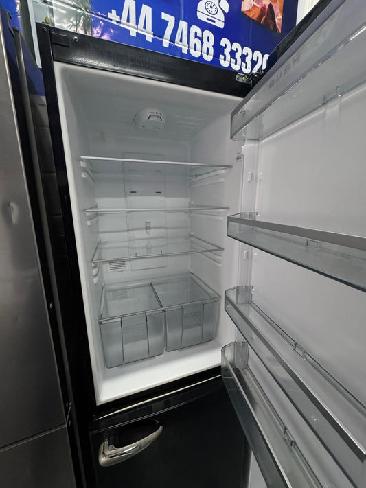 Refurbished Bush 60/40 Retro Frost Free Fridge Freezer β Black | BSFF60B