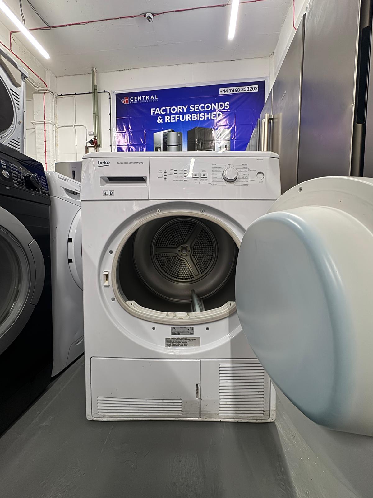 Refurbished Beko 8kg Condenser Tumble Dryer – White | DCUR801W