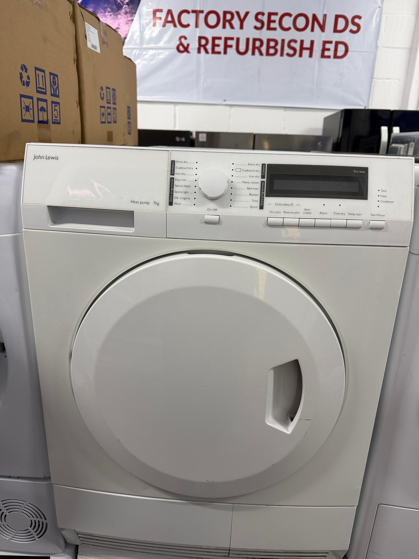 Refurbished John Lewis JLTDH18 8kg Heat Pump Tumble Dryer