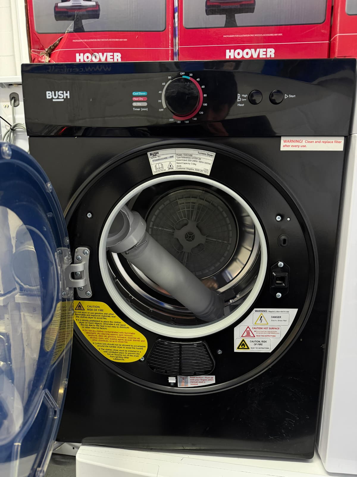 Bush TD3CNBB 3kg Vented Tumble Dryer - Black - Unused Grade A