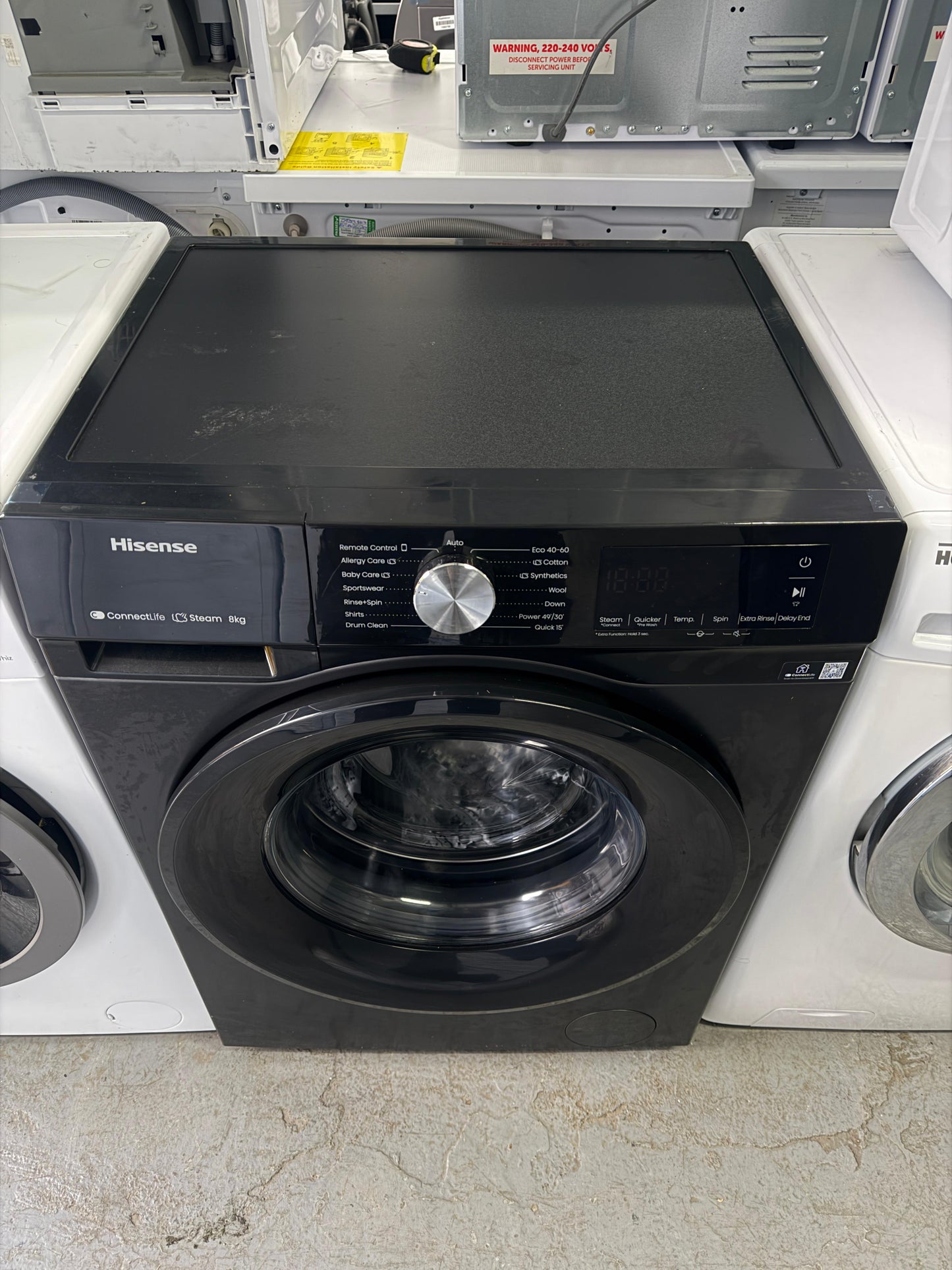 Refurbished Hisense WF3S8043BB3 8kg 1400rpm Washing Machine - Black - Grade A