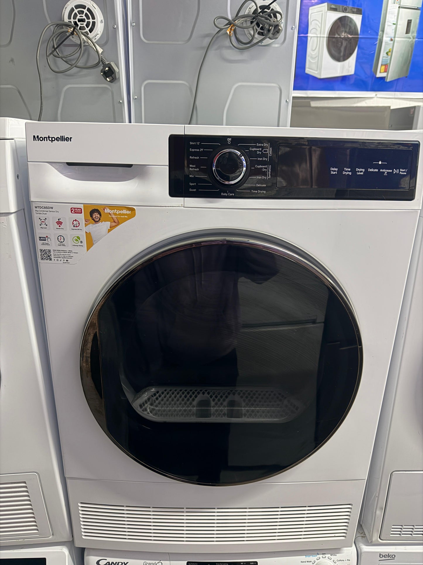 Refurbished Montpellier MTDC85DW 8kg Condenser Tumble Dryer – White