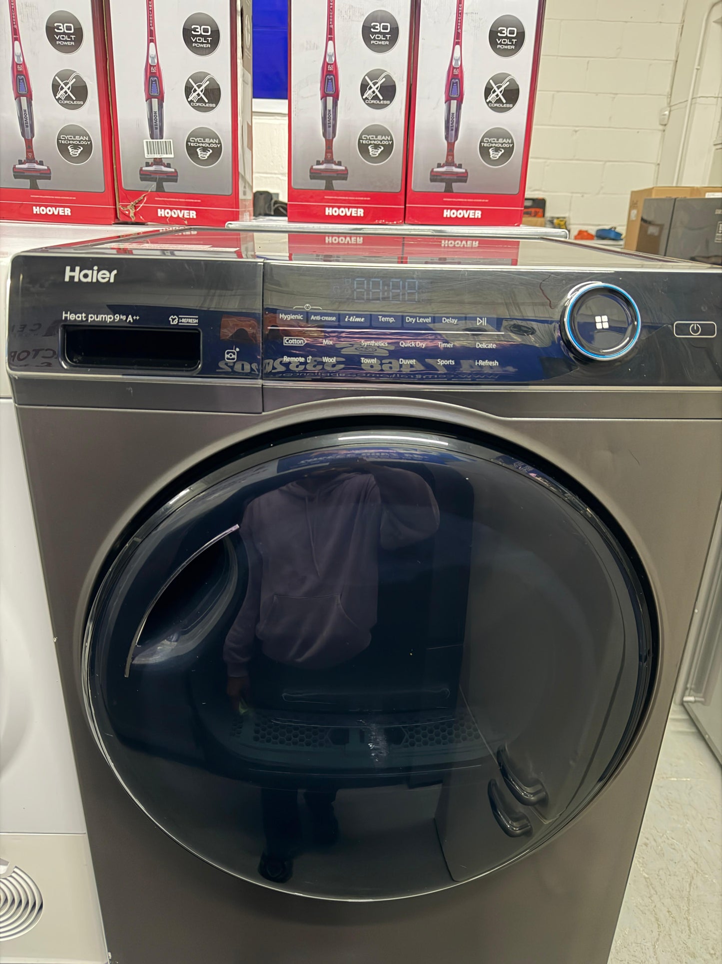 Refurbished Haier HD90A2959 9kg Heat Pump Tumble Dryer – Graphite