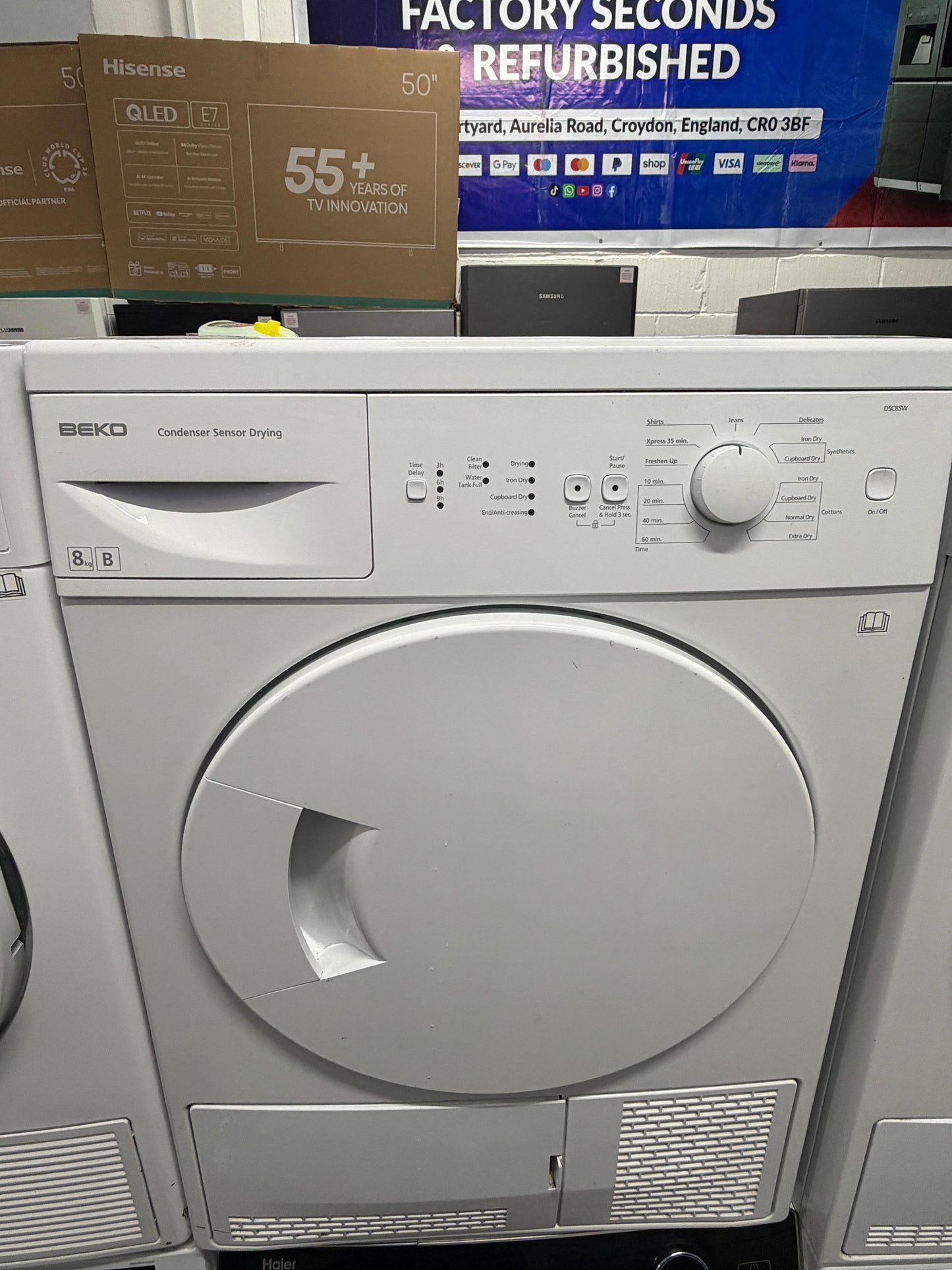 Refurbished Beko DSC85W 8 kg Condenser Tumble Dryer – White