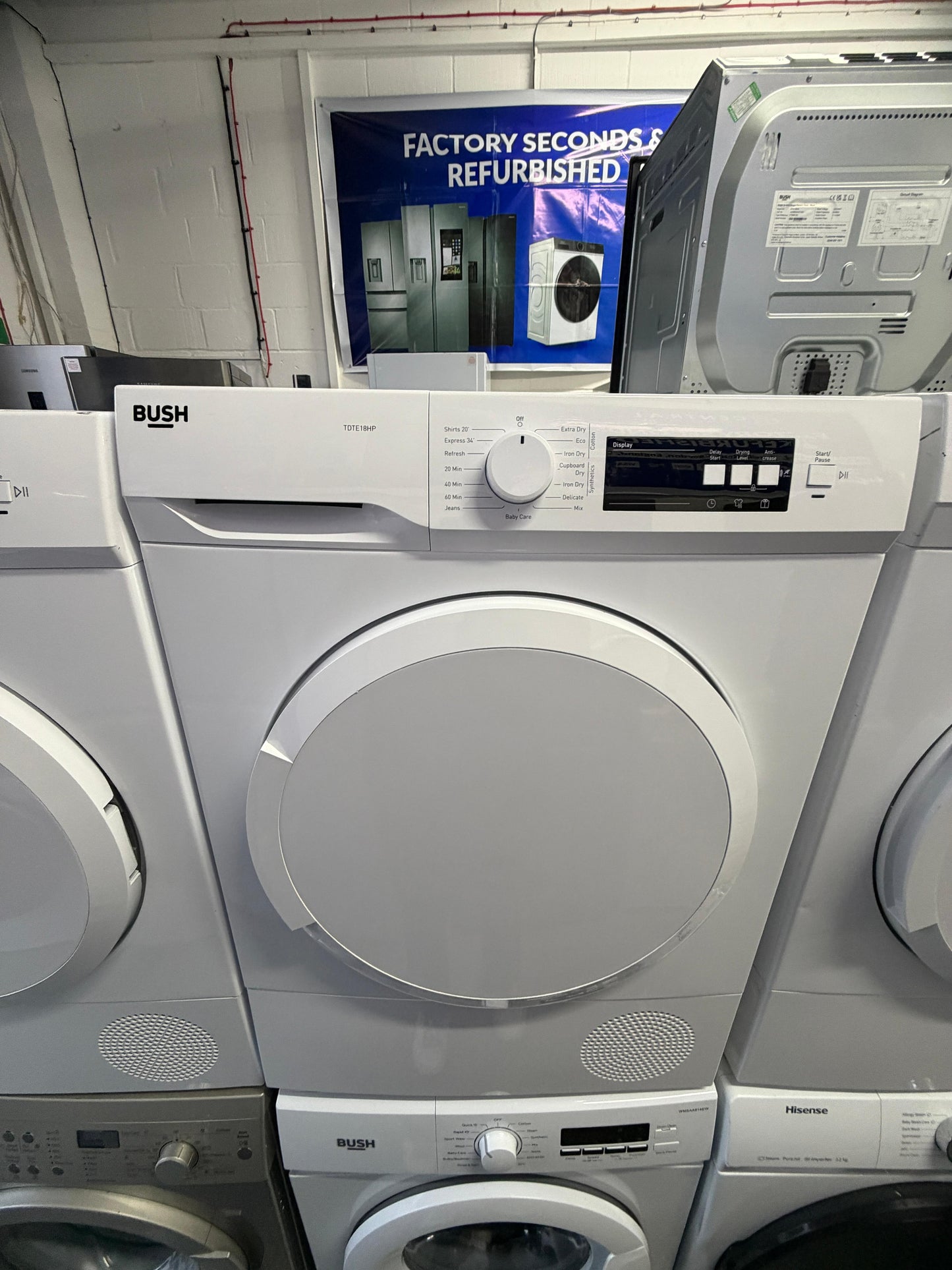 Refurbished Bush TDTE18HP 8 kg Heat Pump Tumble Dryer – White - Grade A