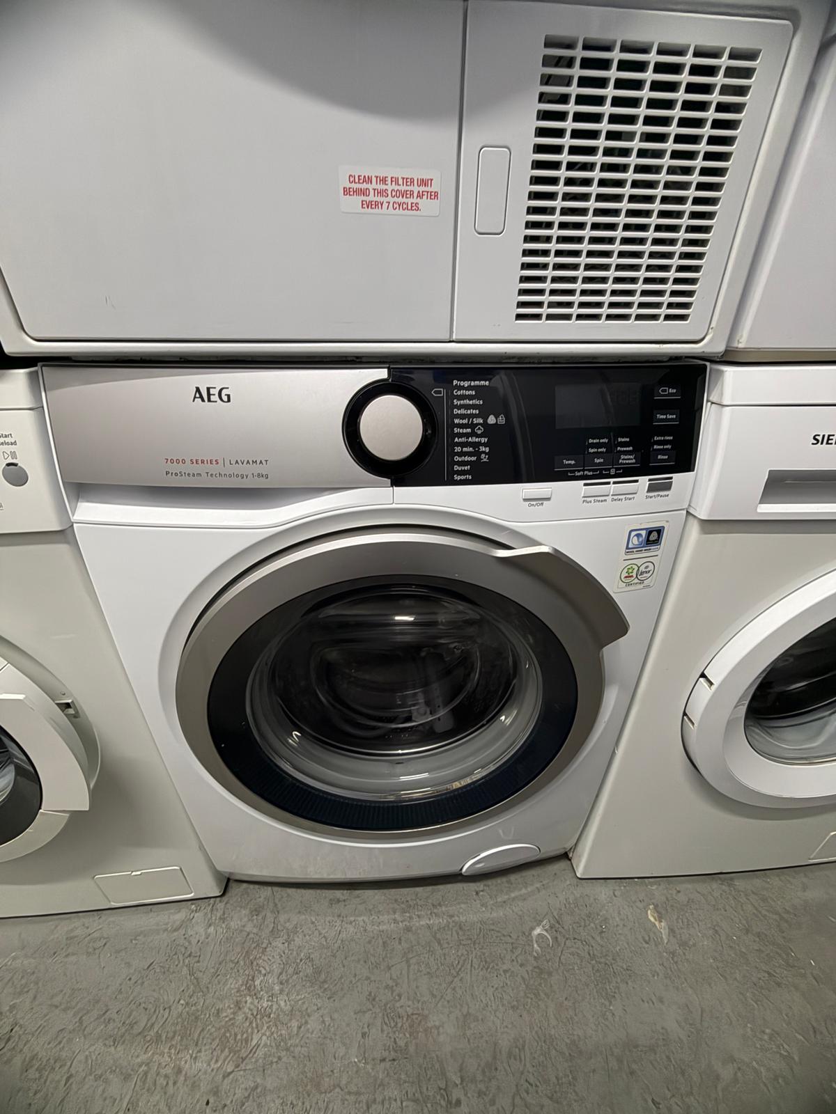 Refurbished AEG L7FEE865R 8 kg 1600 Spin ProSteam Freestanding Washing Machine – White