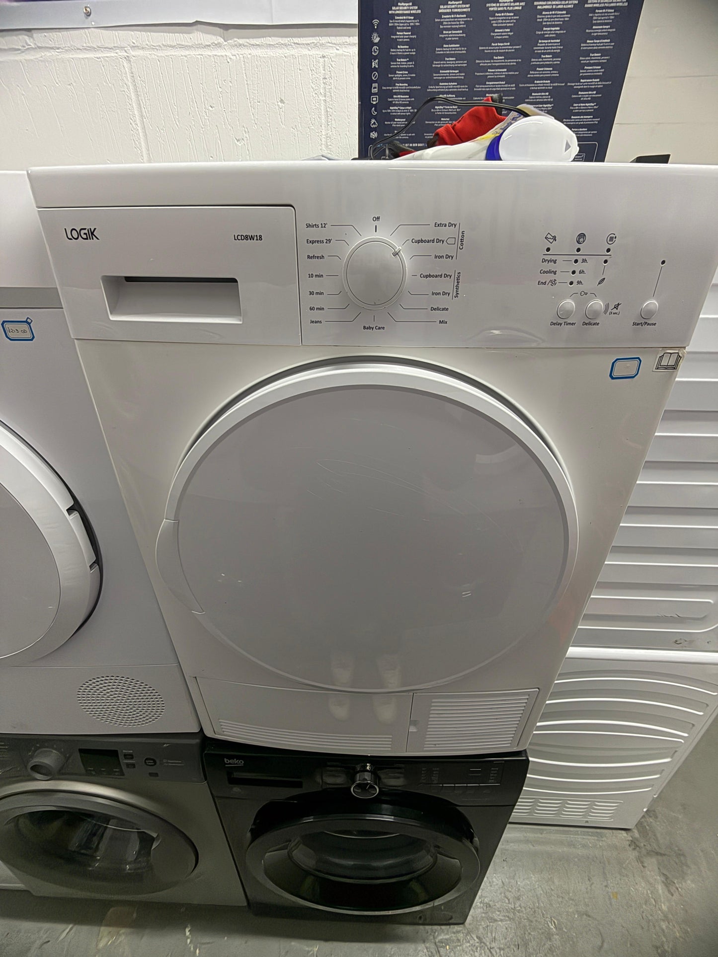 Refurbished Logik LCD8W18 8 kg Condenser Tumble Dryer - White