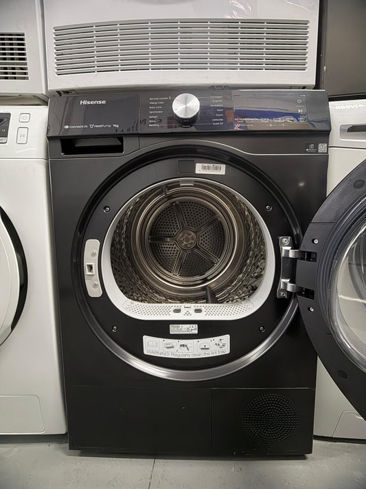 Hisense DH3S902BB3 9kg Heat Pump Tumble Dryer – Black – Factory Seconds