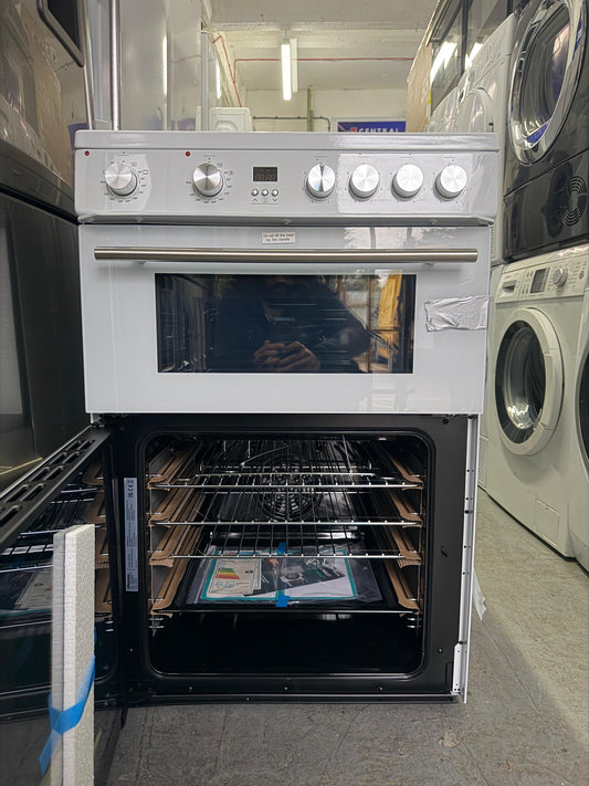 Hisense HDE3211BWUK 60cm Double Oven Electric Cooker β White β New Grade A