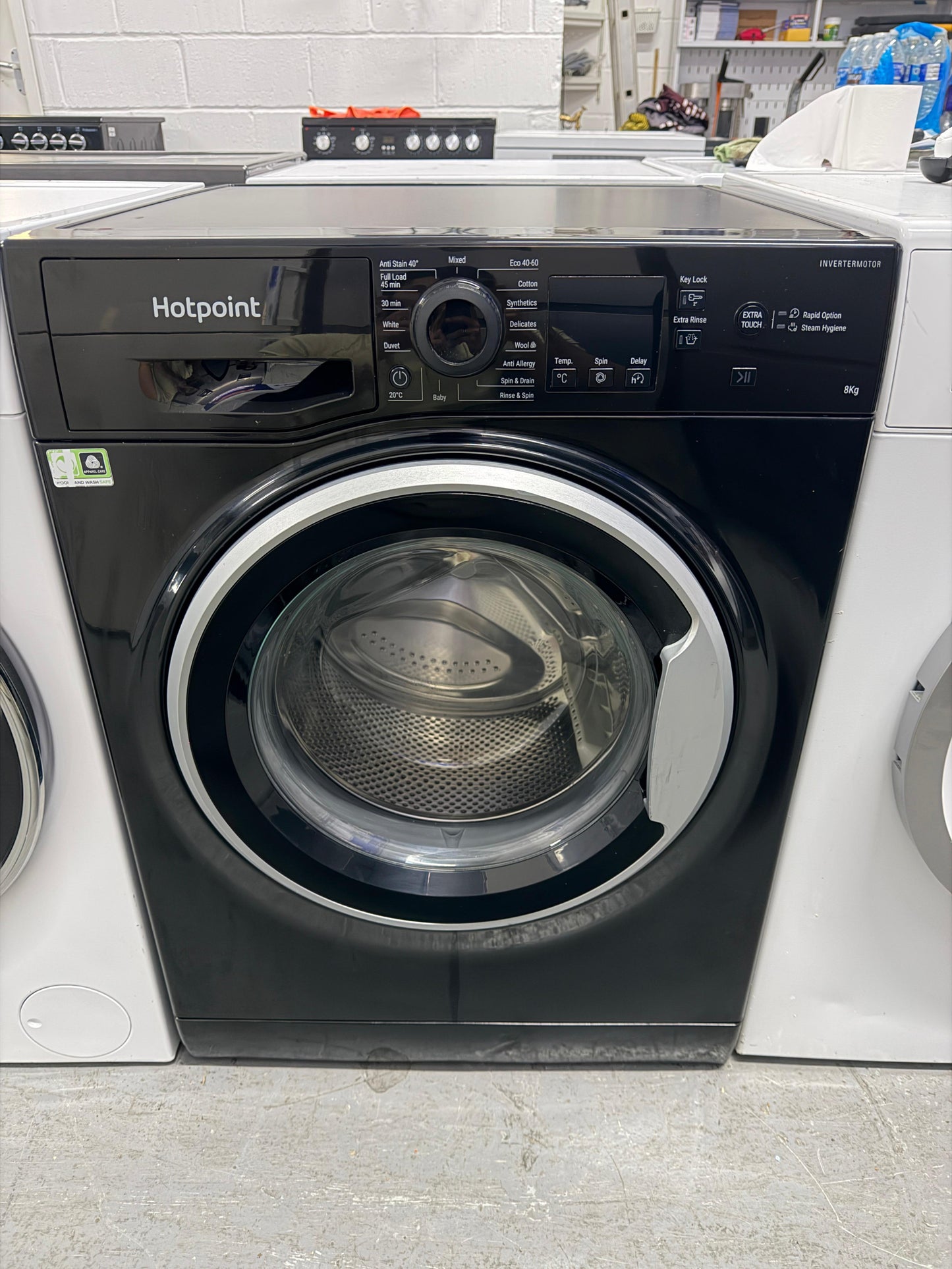 Refurbished Hotpoint NSWM843CBSUKN 8kg 1400 Spin Washing Machine - Black