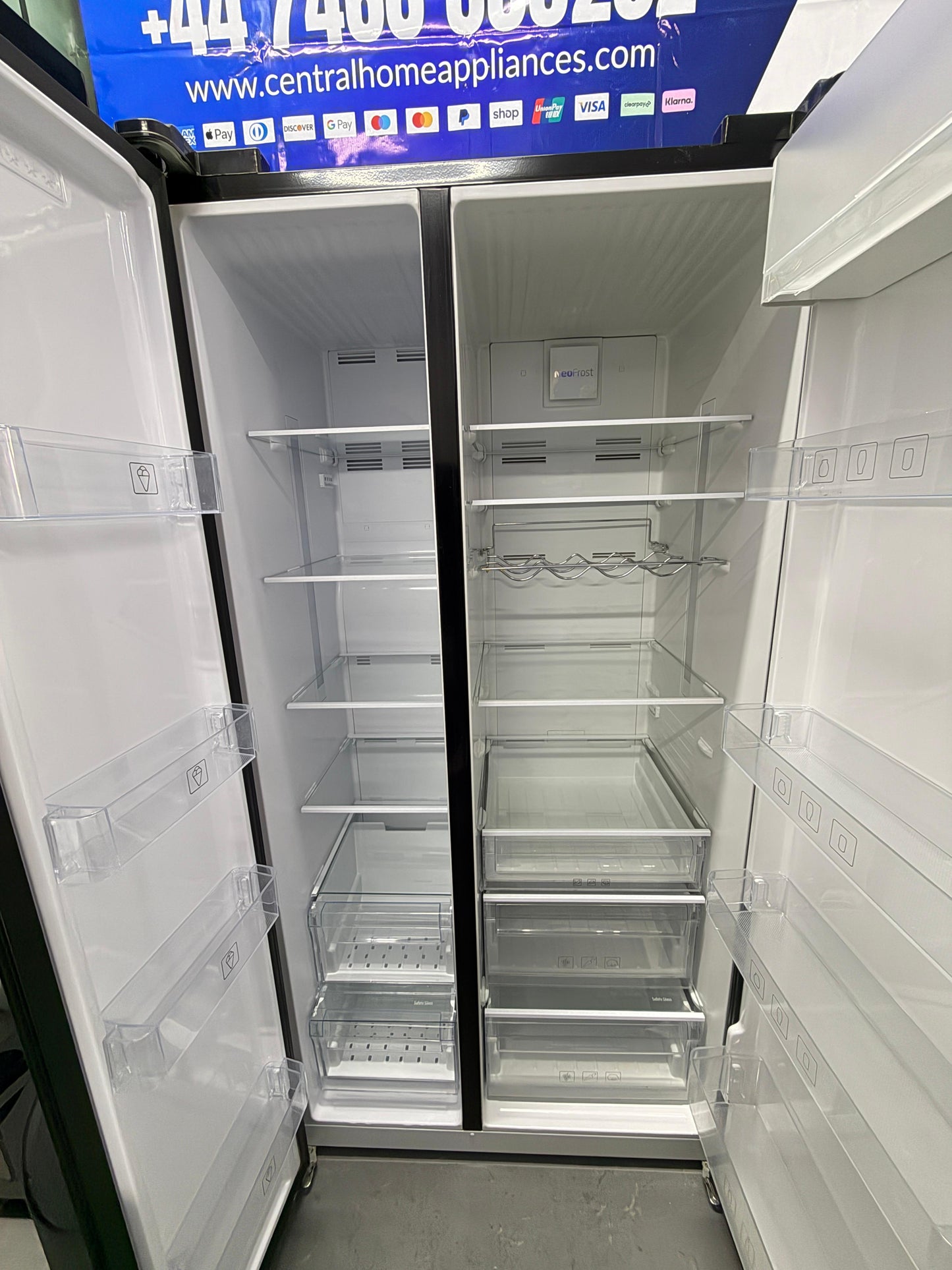 Refurbished Beko ASL141B 558 L American Style Fridge Freezer - Black