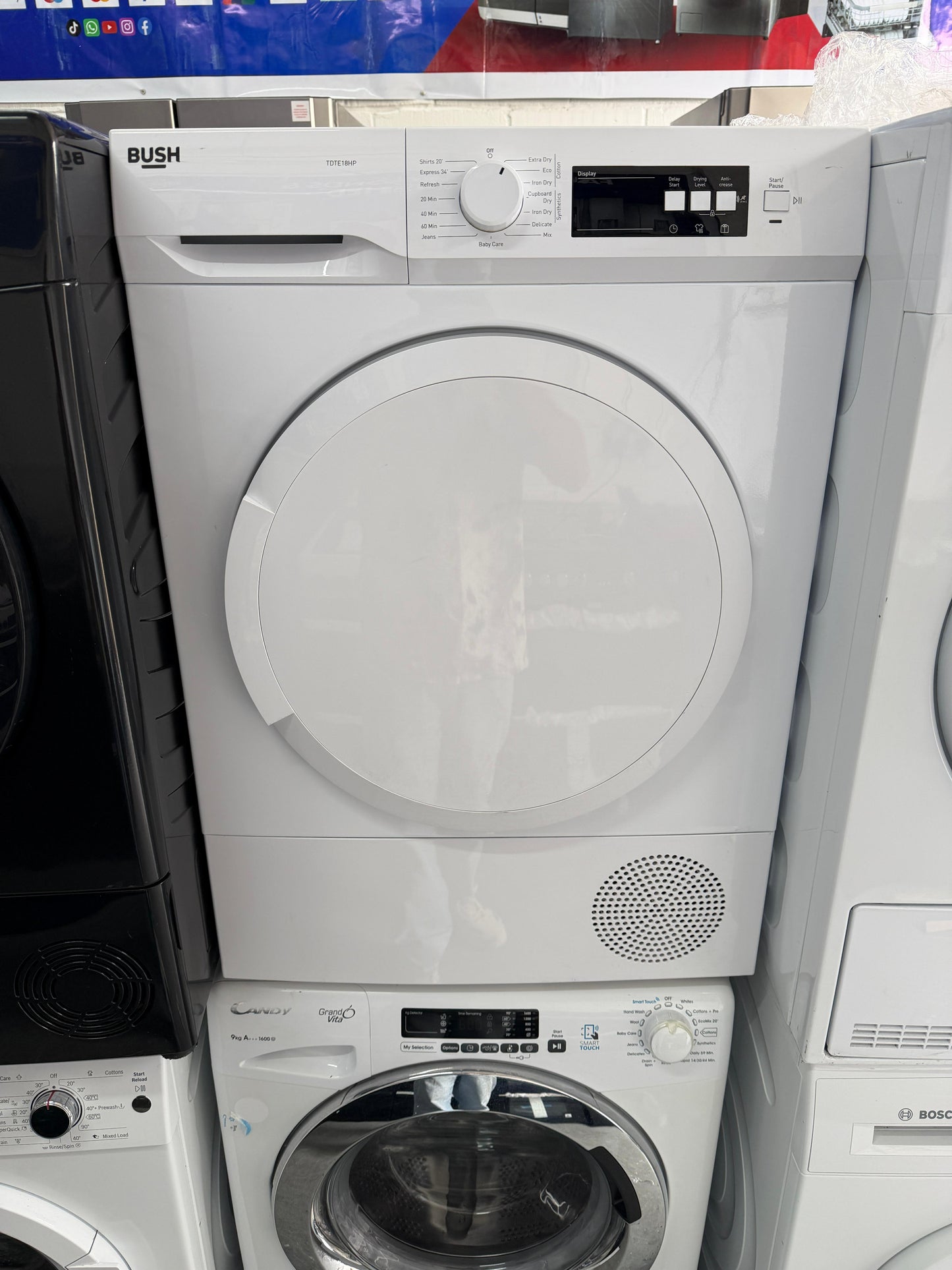 Refurbished Bush TDTE18HP 8kg Heat Pump Tumble Dryer - White