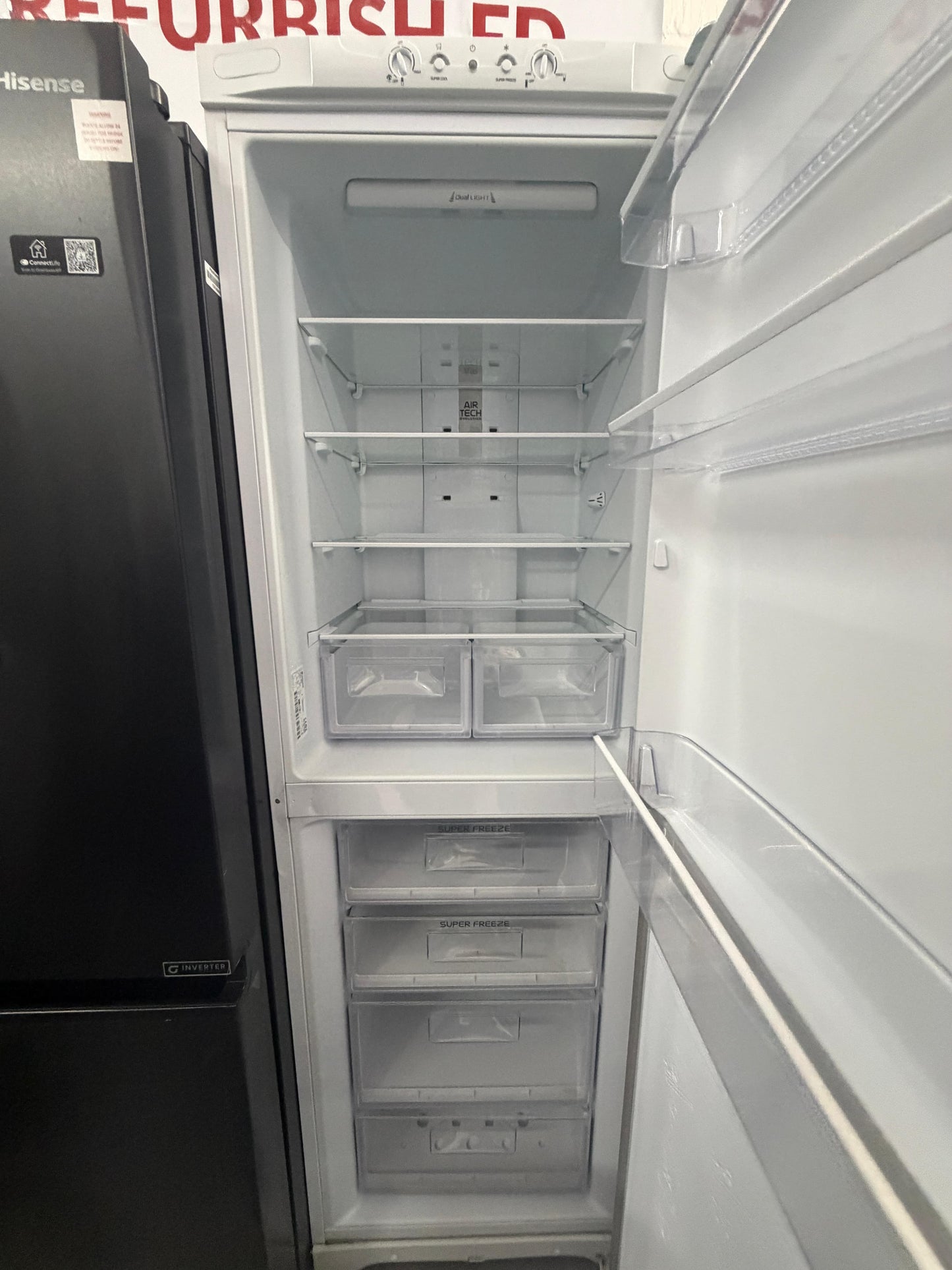 Refurbished Hotpoint FUFL1810 297 L Frost Free Fridge Freezer - White