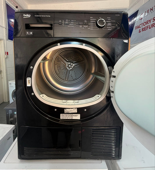 Refurbished Beko DCU7230B 7kg Condenser Tumble Dryer - Black