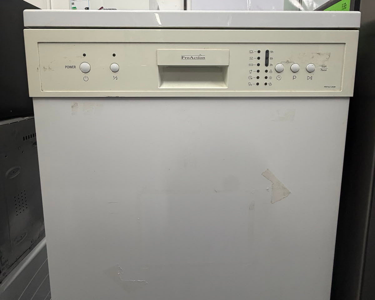 Refurbished ProAction PRFS126W 12 Place Settings Freestanding Dishwasher – White