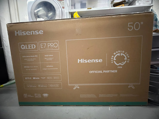 Hisense 50E7QTUK PRO 50" QLED 4K Smart TV – NEW – Grade A