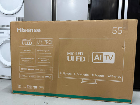 Hisense 55U7QTUK PRO 55" QLED 4K Smart TV – NEW – Grade A