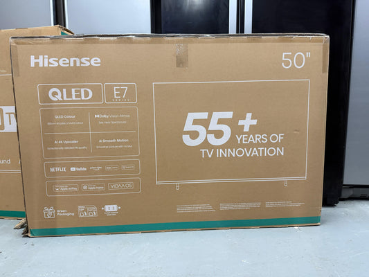 Hisense 50E7QTUK 50" QLED Smart TV 4K UHD - NEW - Grade A