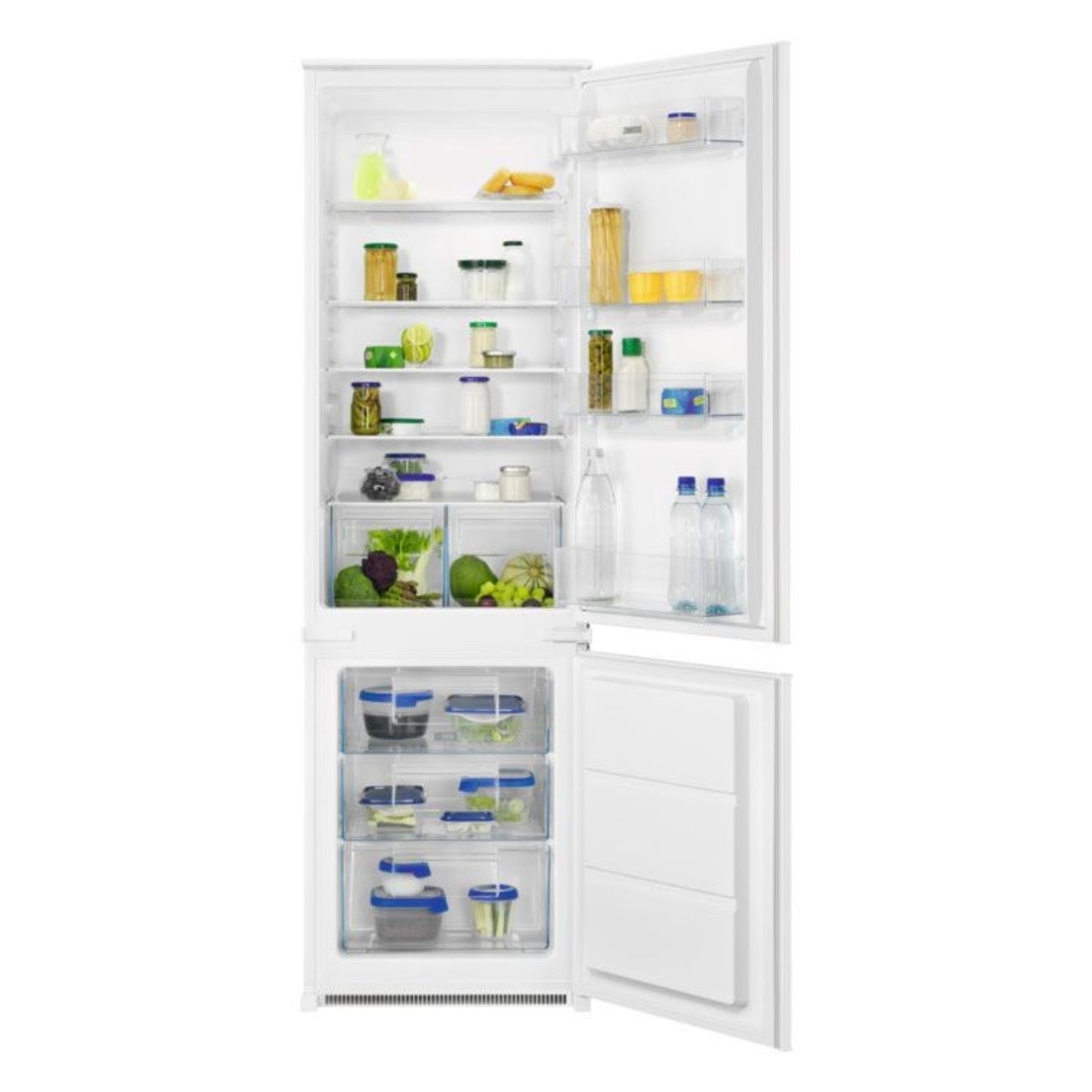 Refurbished Zanussi ZNLK18ES3 271L 70/30 Integrated Fridge Freezer - White