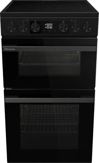 Hisense HDCEC5C10B 50cm Double Oven Electric Ceramic Cooker - New Grade A - Black