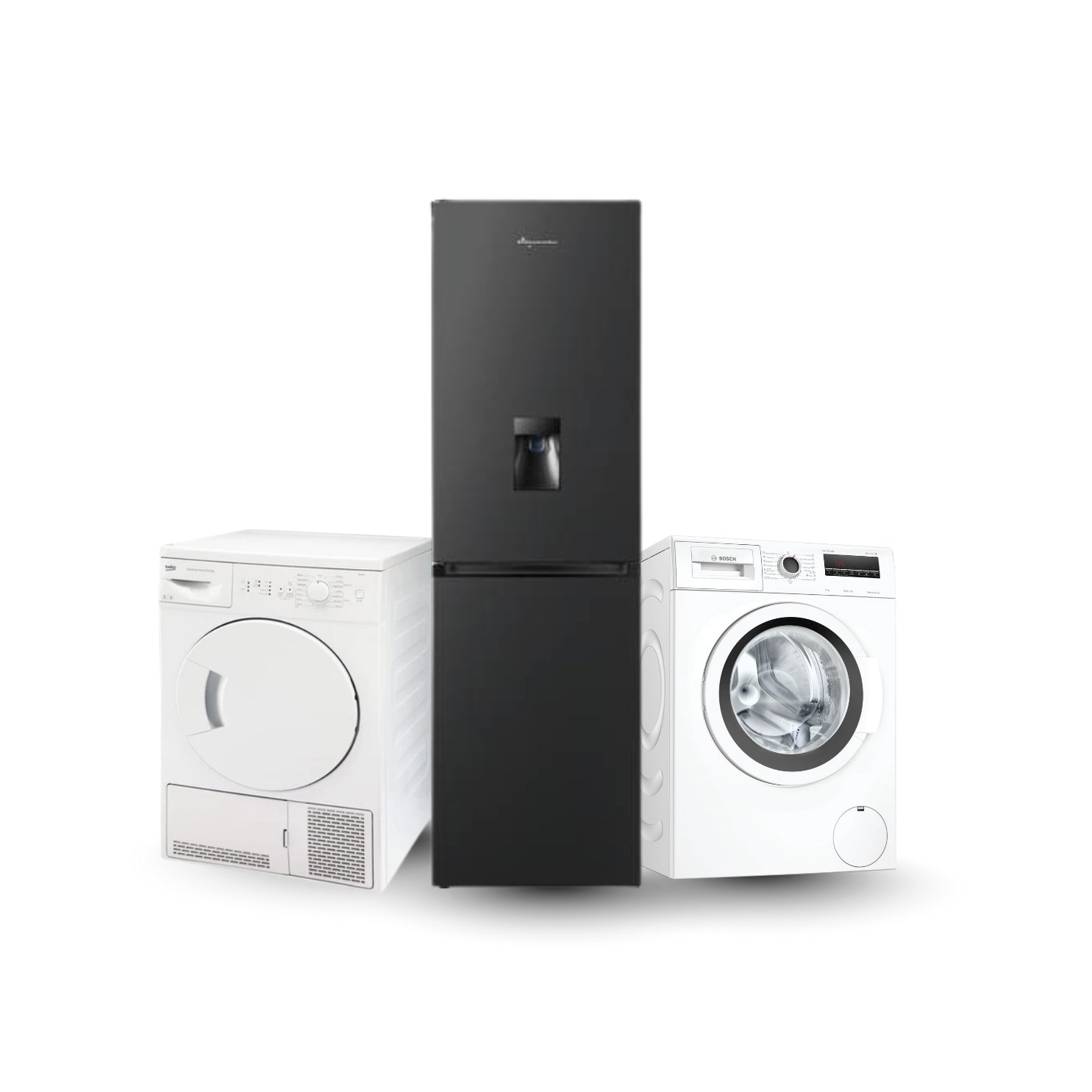 Large Fridge, Dryer And Washing Machine Combo Offer