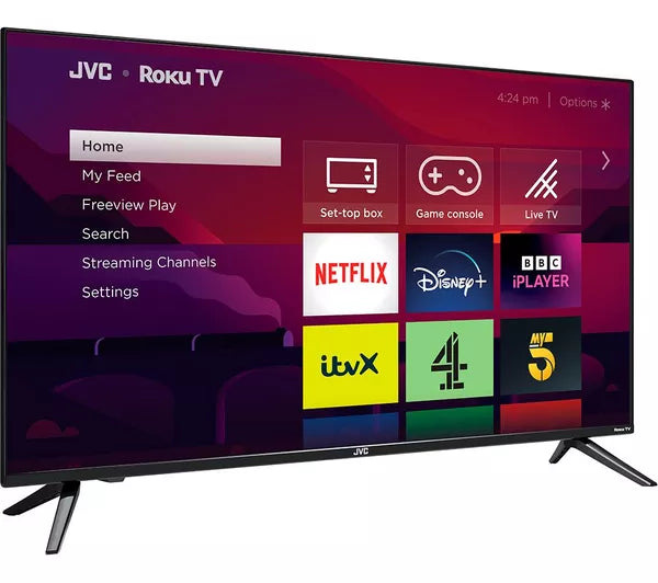 Refurbished JVC LT-40CR330 Roku TV 40" Smart Full HD HDR LED TV
