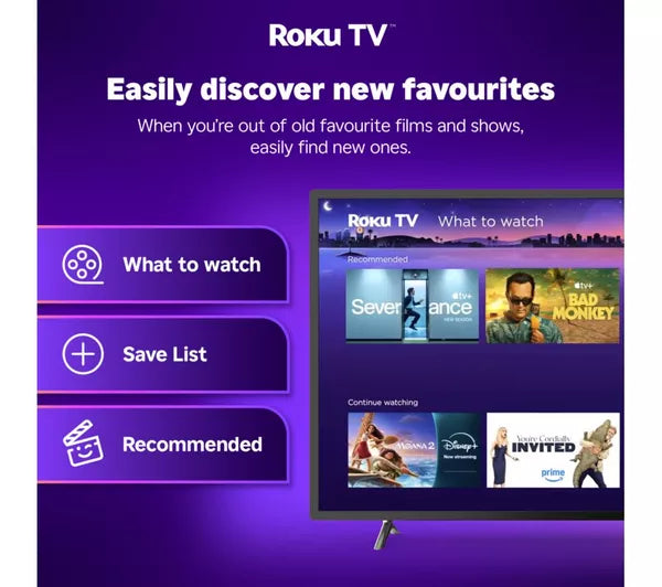 Refurbished JVC LT-40CR330 Roku TV 40" Smart Full HD HDR LED TV