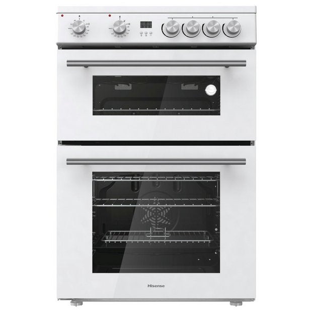 Hisense HDE3211BWUK 60cm Double Oven Electric Ceramic Cooker - New Grade A - White
