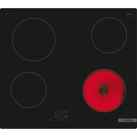 Refurbished Bosch PKE61RAA8B 60 cm 4-Zone Ceramic Electric Hob - Black - Grade A