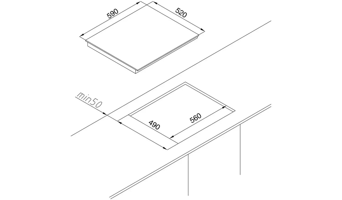 Refurbished Bush BLSINDH60 60 cm 4-Zone Induction Hob - Black