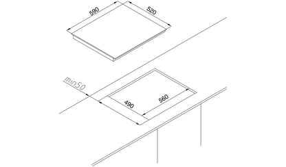 Refurbished Bush BLSINDH60 60 cm 4-Zone Induction Hob - Black
