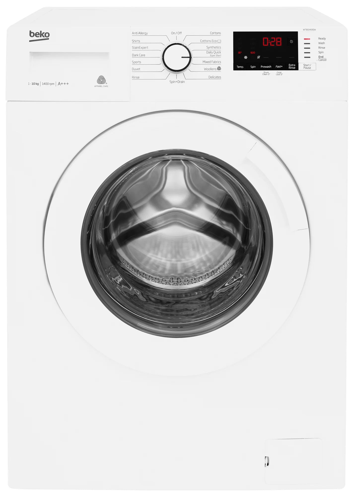 Refurbished Beko WTB1041R2W 10kg 1400 Spin Washing Machine - White