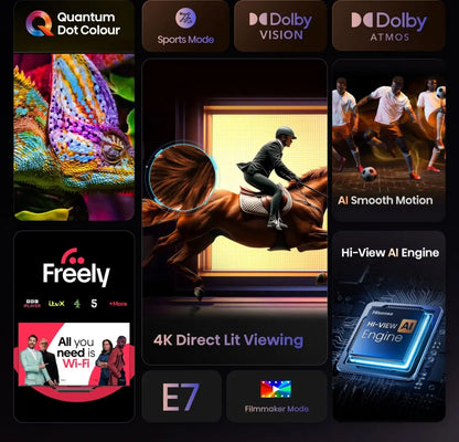 Hisense 55E7QTUK 55" 4K QLED Smart TV - Brand New Boxed