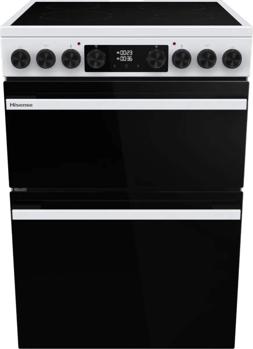 Hisense HDCEC6C20W 60cm Double Oven Electric Ceramic Cooker - New Grade A - White