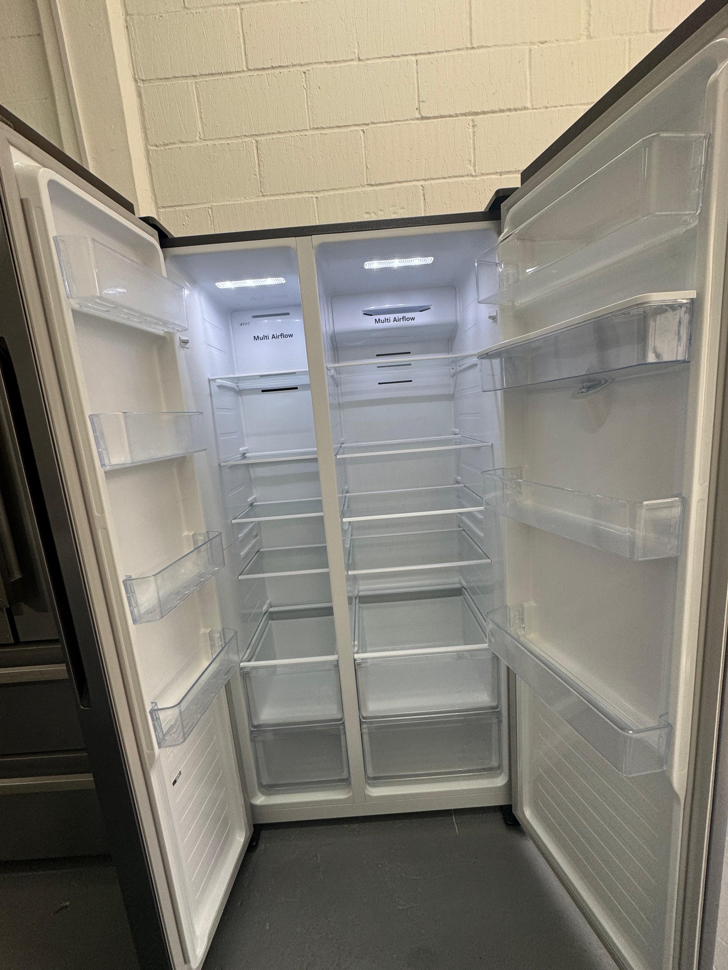 Refurbished Fridgemaster American Style Fridge Freezer – 519L Silver | MS91520DES