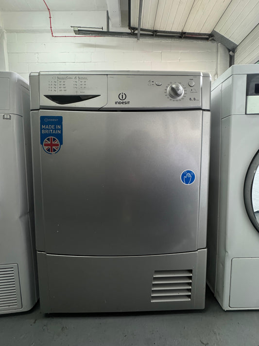 Refurbished Indesit Condenser Tumble Dryer – 8kg Silver | IDC8T3BS