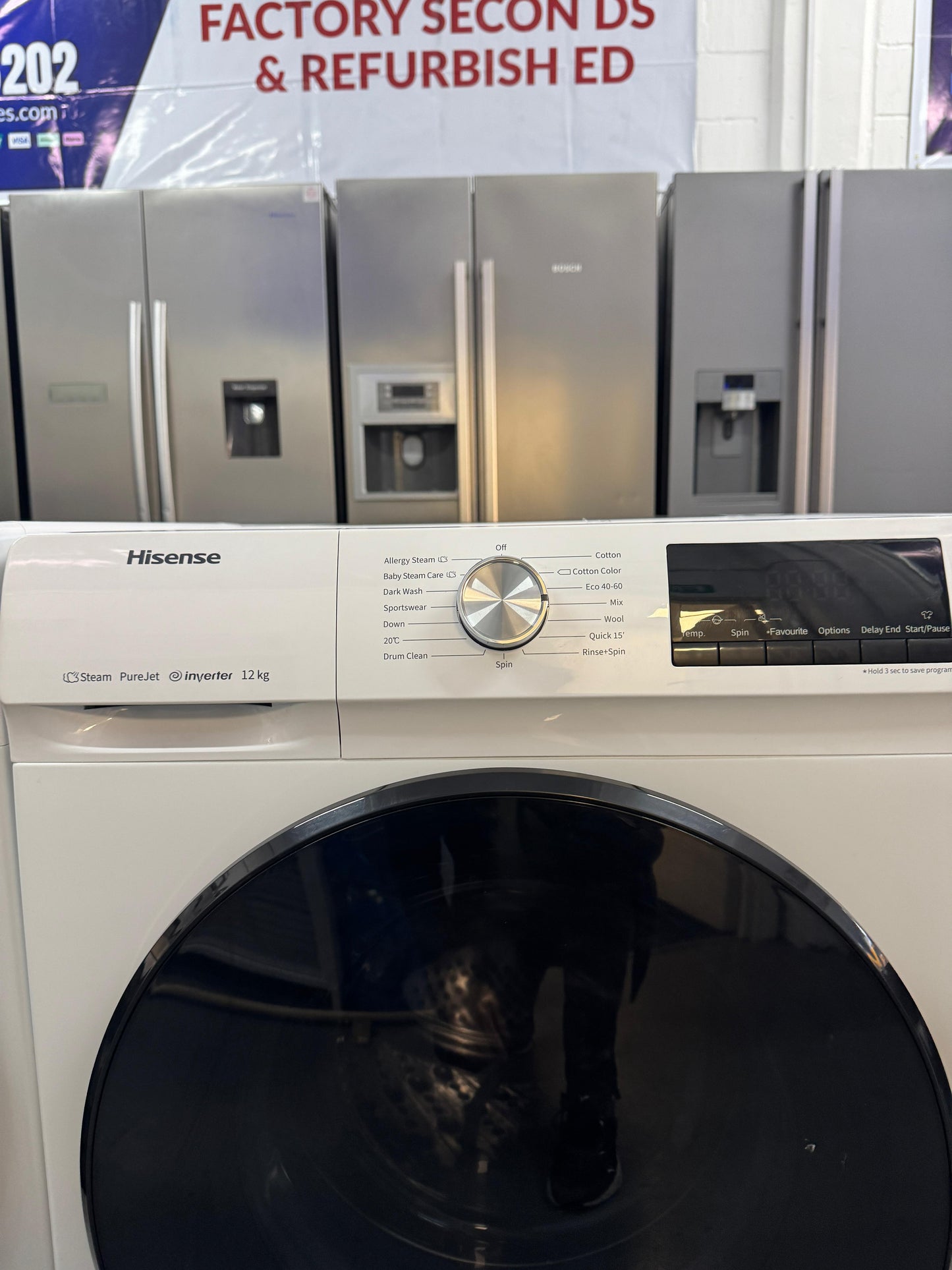 Refurbished Hisense 12 kg Steam PureJet Washing Machine | WFQY1214EVJM