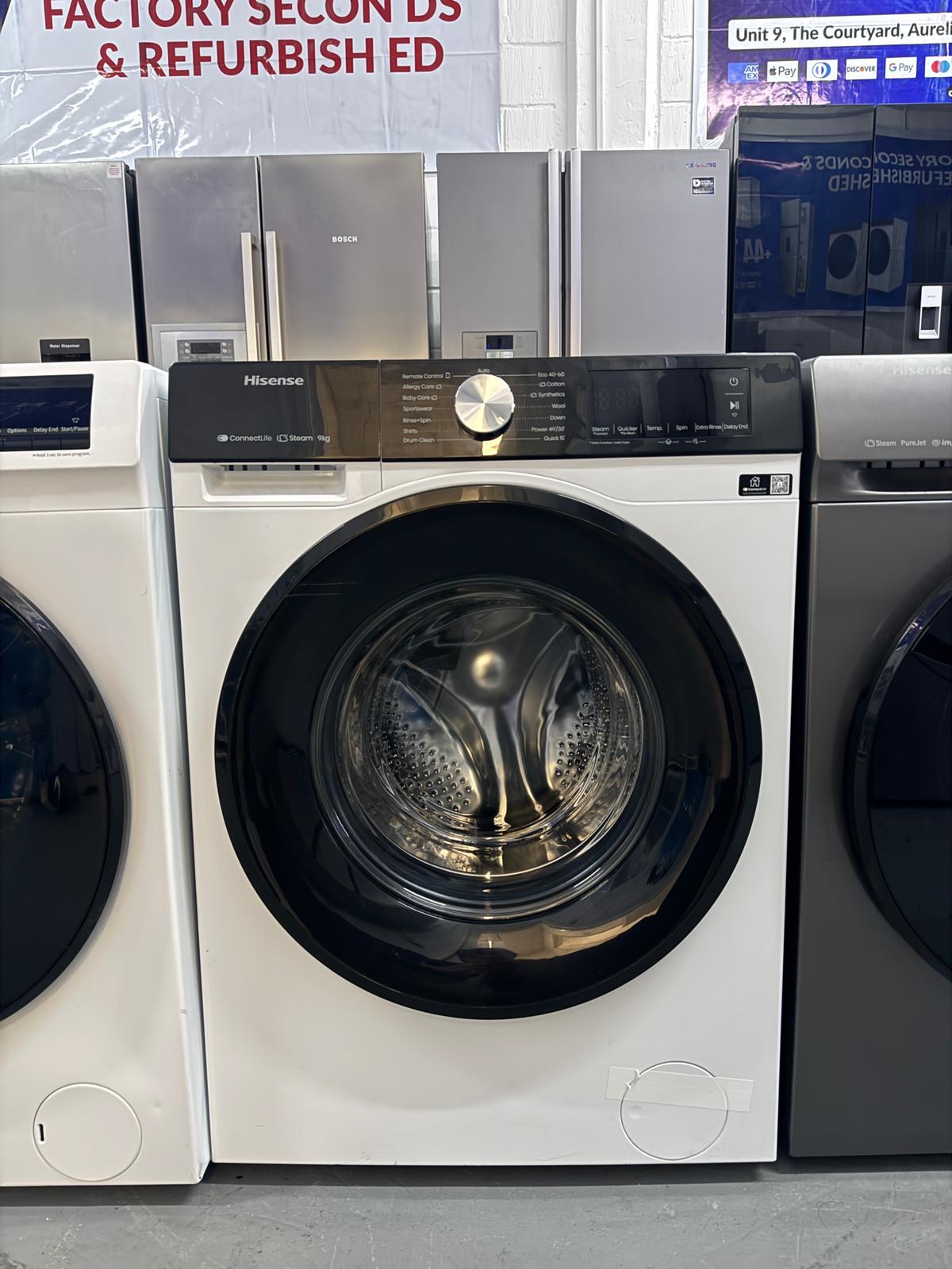 Hisense 9 kg 1400 Spin Washing Machine – Factory Seconds | WF3S9043BW3