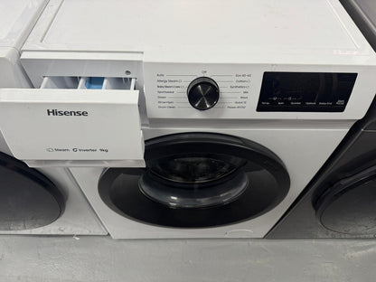 Hisense 9kg 1400 Spin Washing Machine – Factory Seconds | WF1Q9041BW