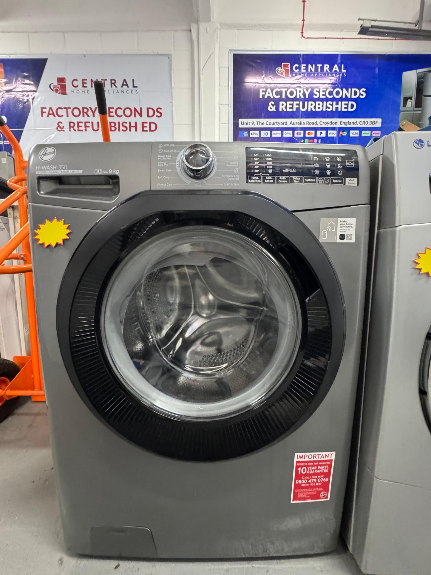 Refurbished Hoover H-WASH 350 9 kg Washing Machine - H3WPS496TAMBR680