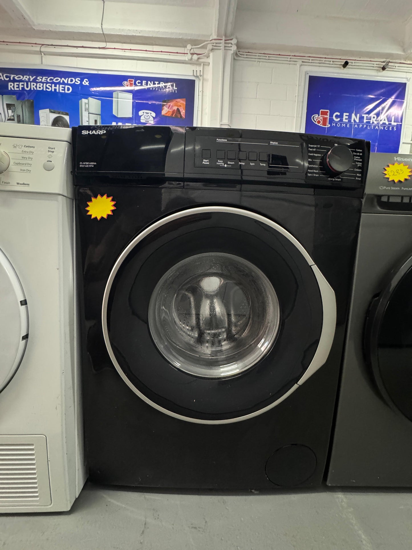 Refurbished Sharp 8 kg Washing Machine - ES-NFB814BSNA