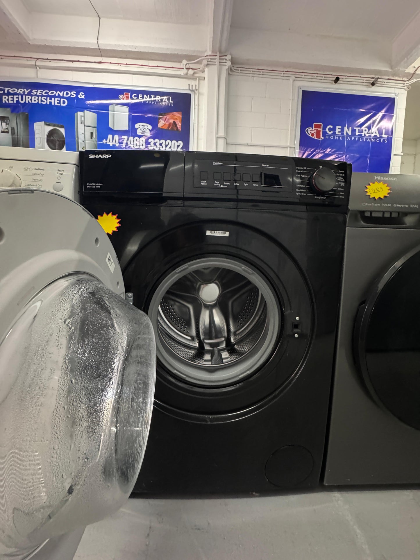 Refurbished Sharp 8 kg Washing Machine - ES-NFB814BSNA