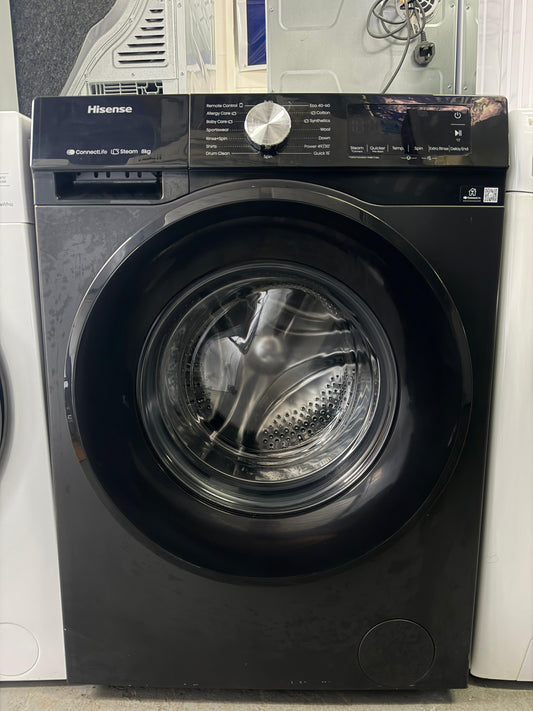 Refurbished Hisense WF3S8043BB3 8kg 1400rpm Washing Machine - Black - Grade A