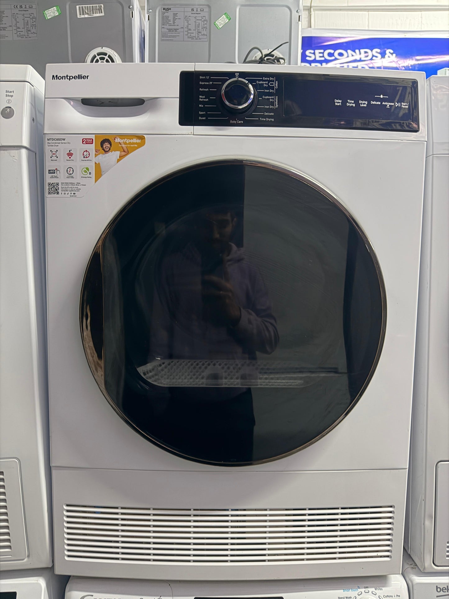 Refurbished Montpellier MTDC85DW 8kg Condenser Tumble Dryer – White