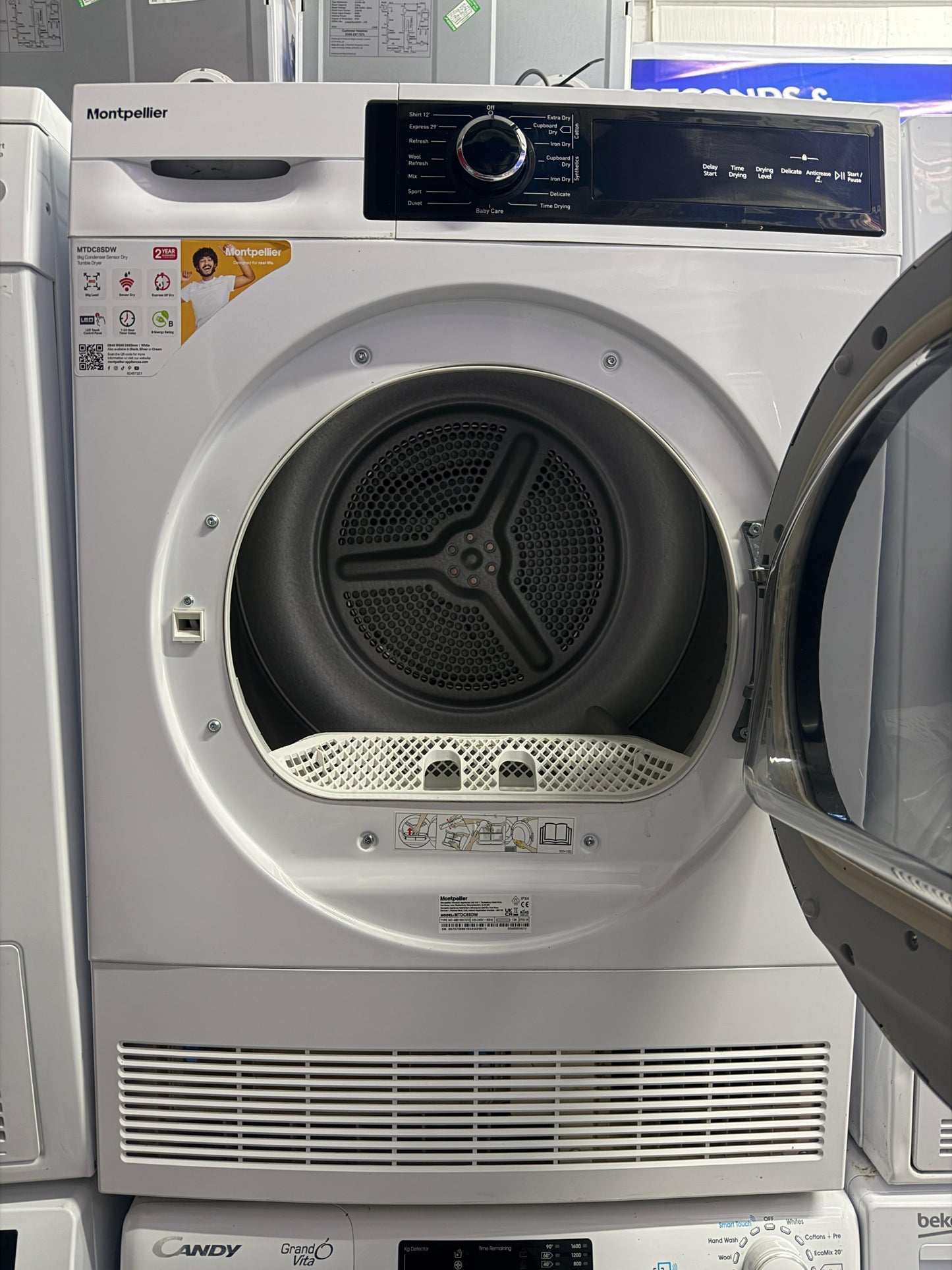 Refurbished Montpellier MTDC85DW 8kg Condenser Tumble Dryer – White
