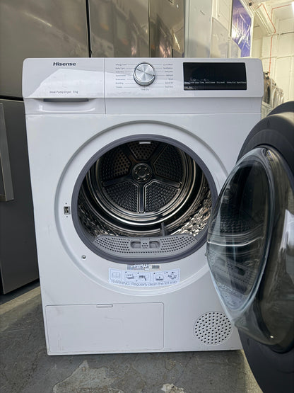 Hisense DHQA902U 9kg Heat Pump Tumble Dryer – White – Factory Seconds