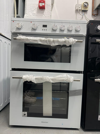 Hisense HDE3211BWUK 60cm Double Oven Electric Cooker – White – New Grade A